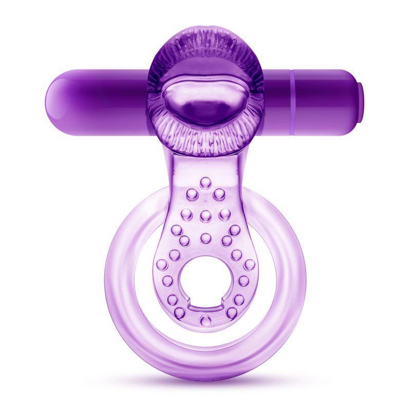 Play With Me Lick It Vibrating Double Strap Cock Ring