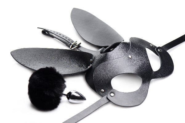 Bunny Tail Anal Plug and Mask Set