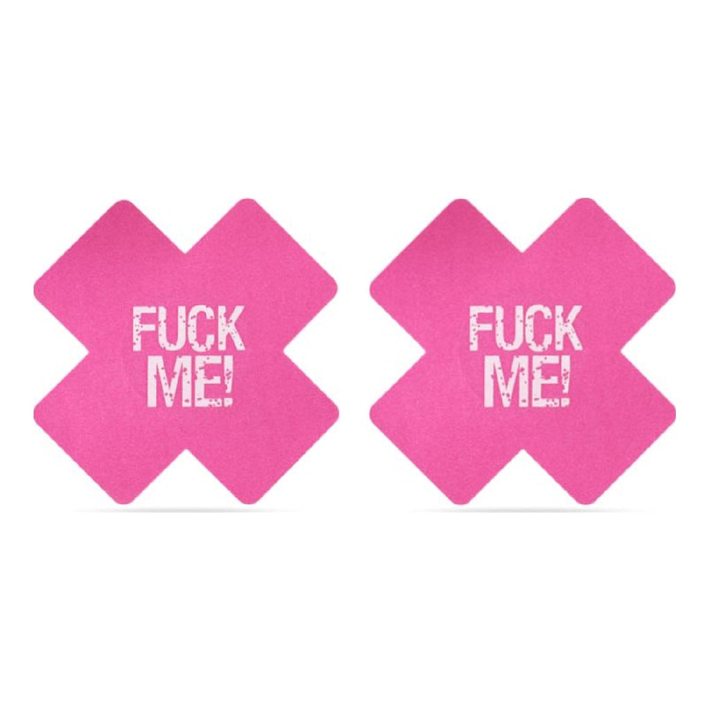 FUCK ME Cross Pattern Nipple Pasties Twin Pk