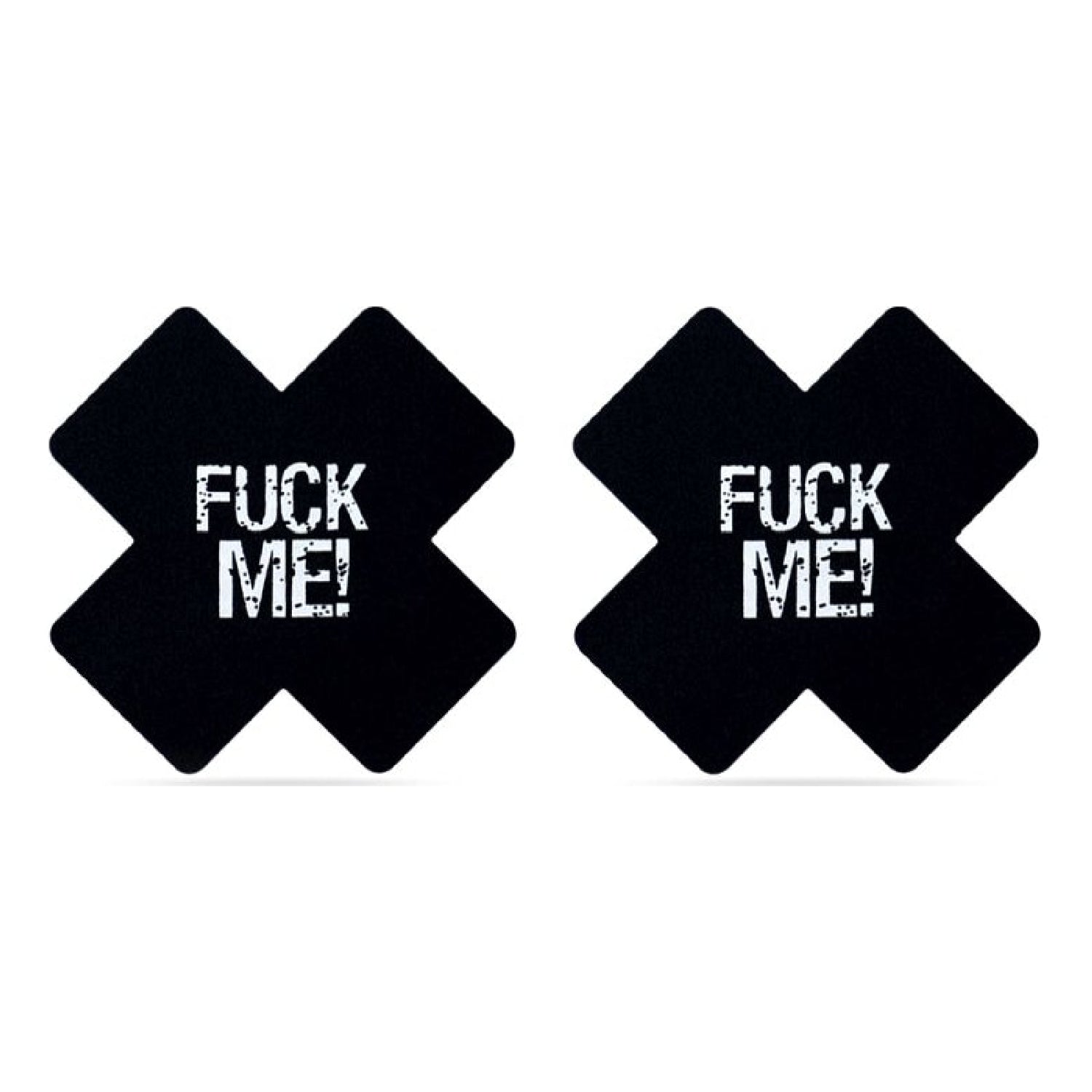 FUCK ME Cross Pattern Nipple Pasties Twin Pk