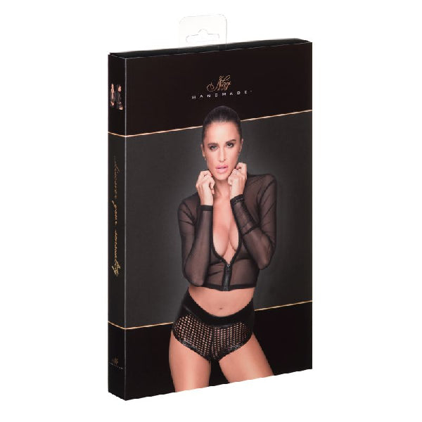 Sheer Zipped Tulle Top