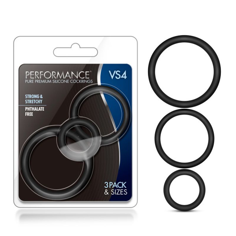Performance Silicone Cock Ring 3 Pc Set