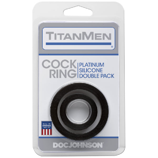 Silicone Cock Rings Double Pk Black