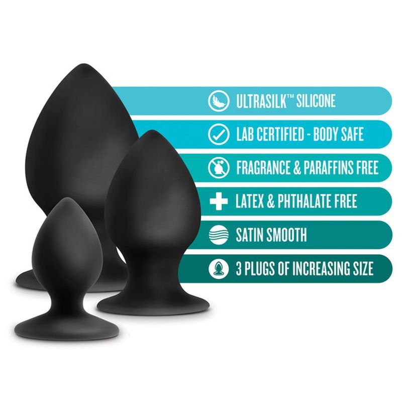 Anal Adventures Platinum Silicone Anal Stout Plug Kit