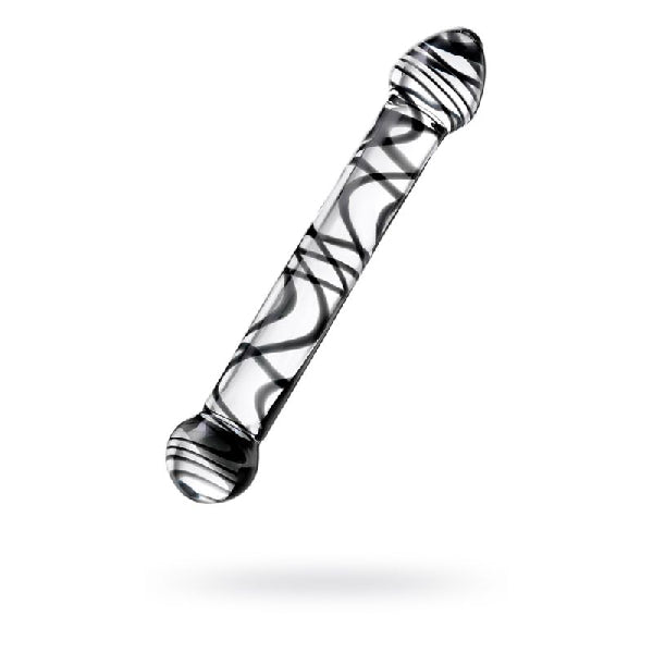 Sexus Glass Dildo Duo Black Swirl 20.5cm