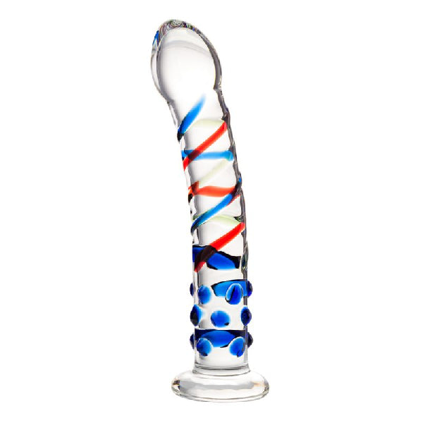 Sexus Glass Dildo Blue Tip 18cm