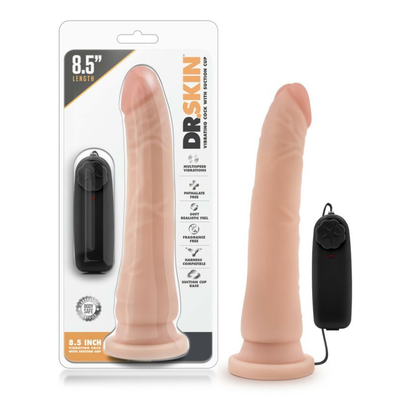 Dr Skin 8.5in Vibrating Realistic Cock w Suction