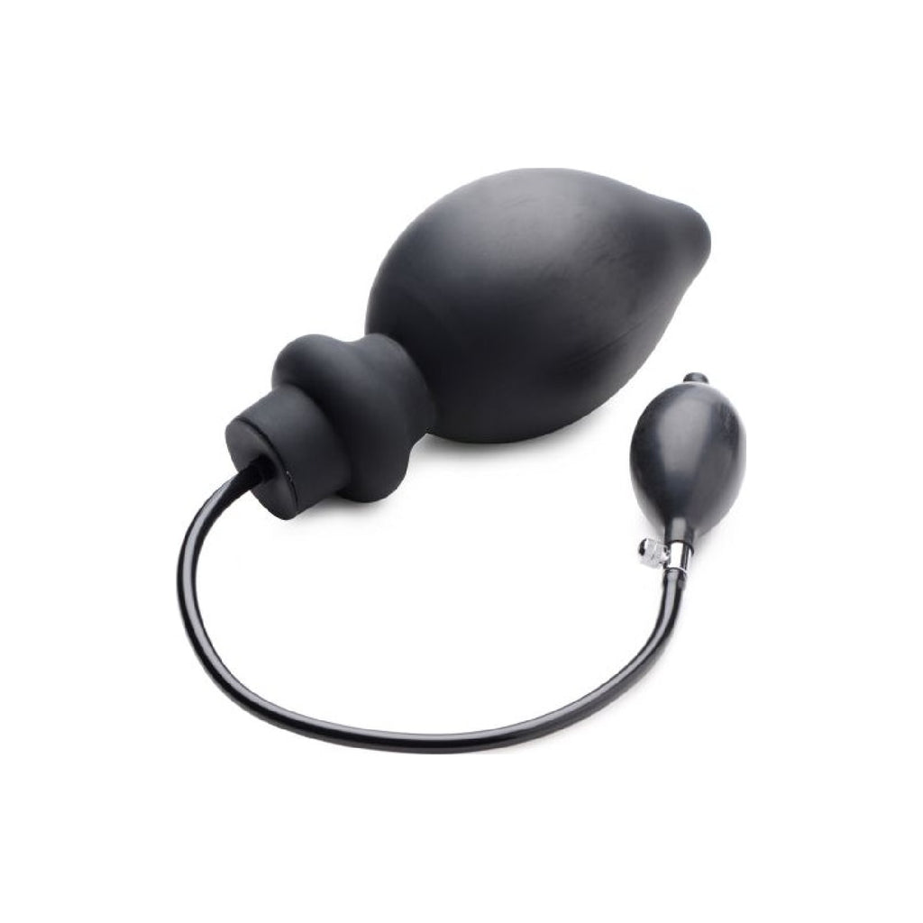 Ass Pand Large Inflatable Silicone Plug Black