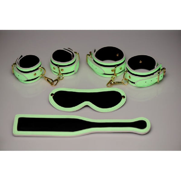 Kink In the Dark Glowing Bondage Set Fluro Green