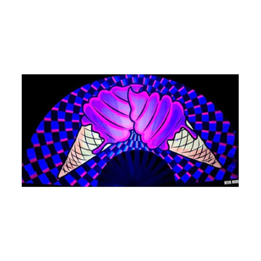 Ice Scream You Scream Blacklight Folding Fan