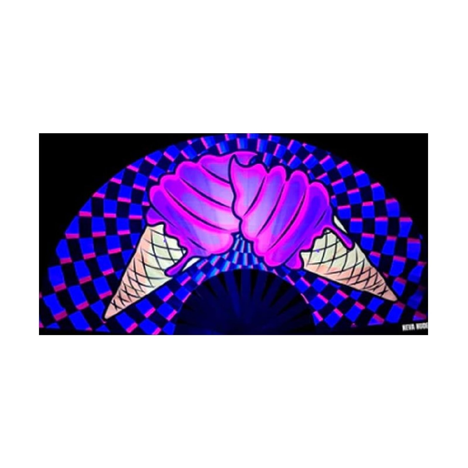 Ice Scream You Scream Blacklight Folding Fan