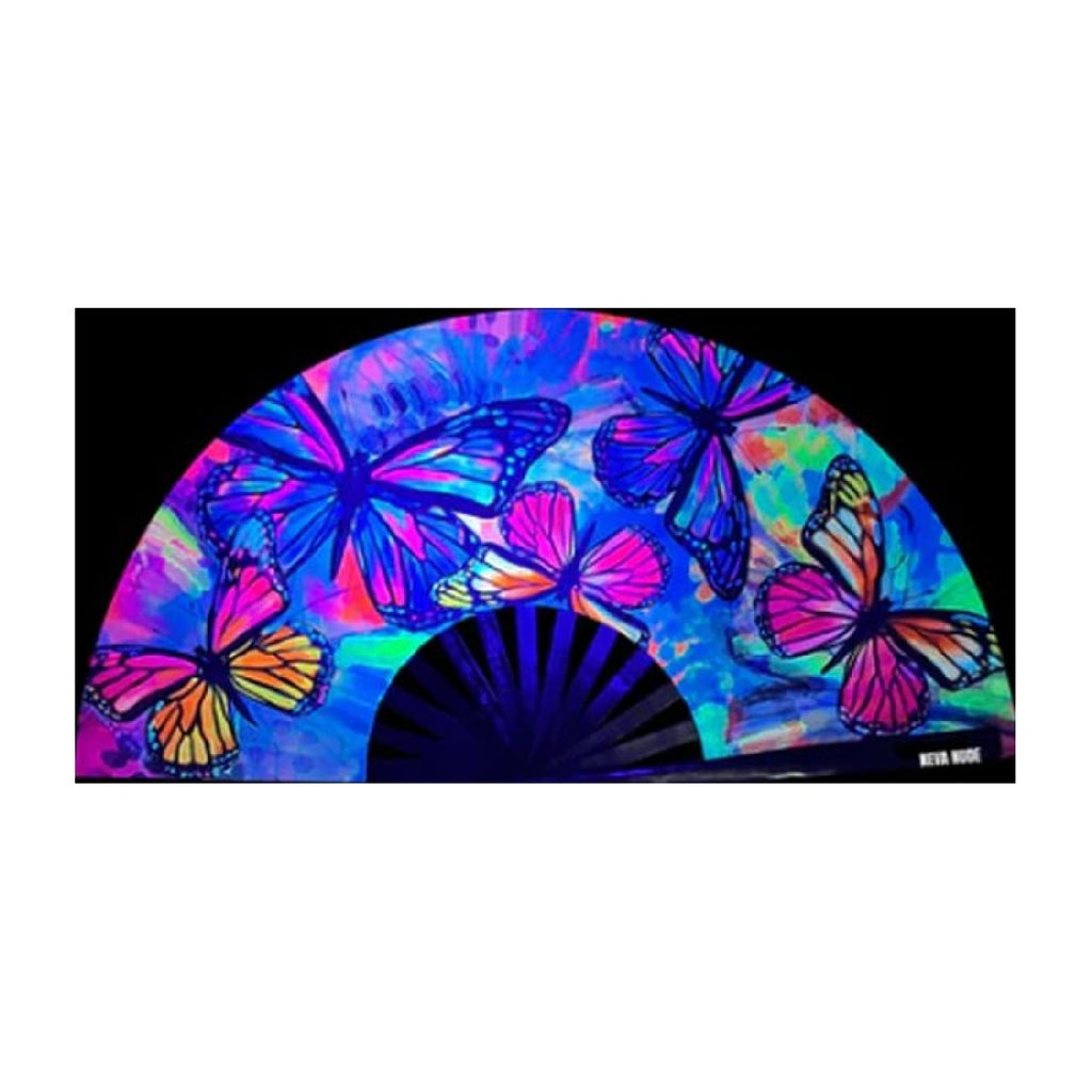 Flutter By Butterfly Blacklight Folding Fan