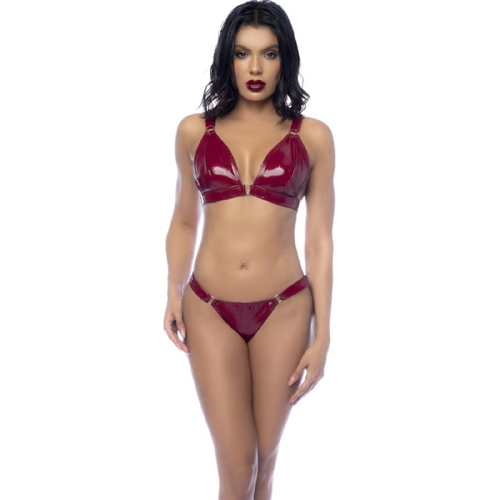 Wet Look Vinyl 2 Pc Set Gloss Wine