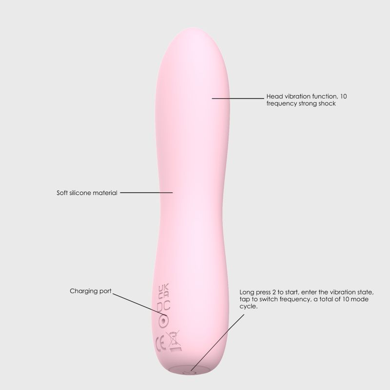 Bella Silicone 140mm Bullet Massager Pink