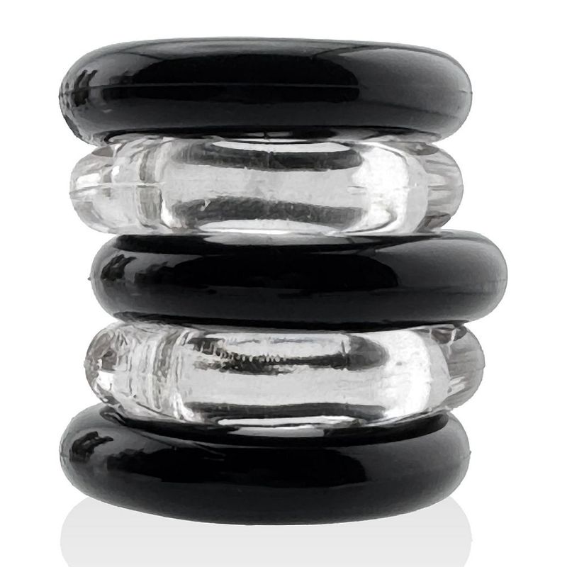 Jacker Stack 5 Pc Strong Cock Ring Black