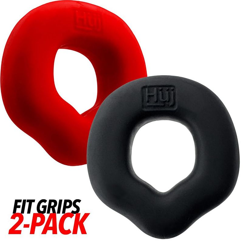 Fit Grips 2 Pc Ergo Cockring Black